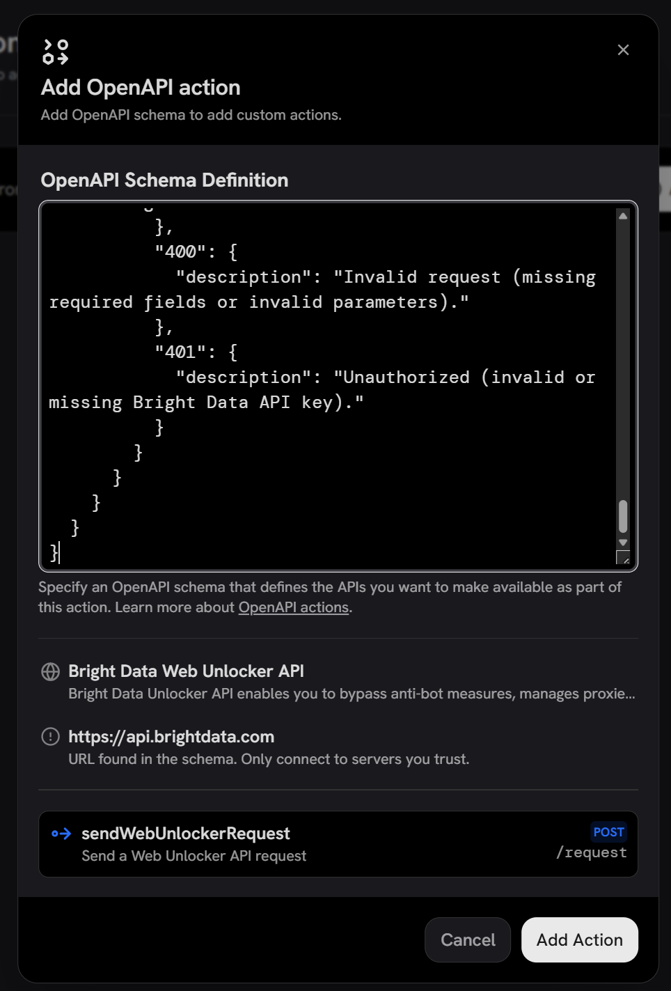 配置 网络解锁器 API OpenAPI specs