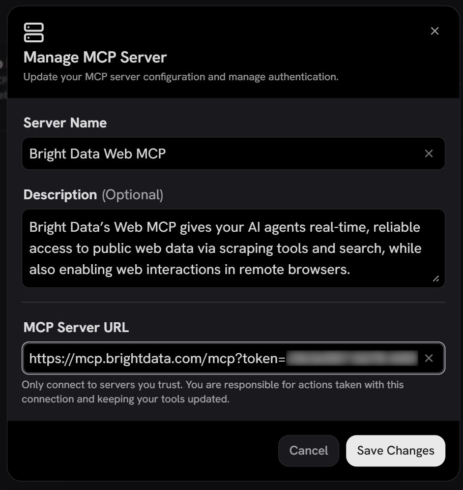 配置 Web MCP 集成