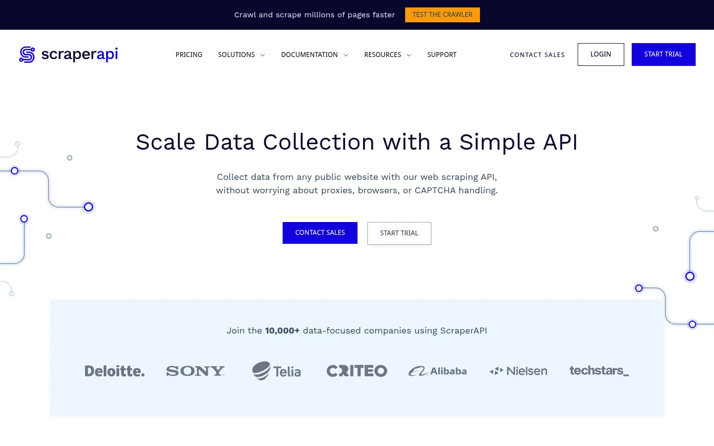 ScraperAPI homepage