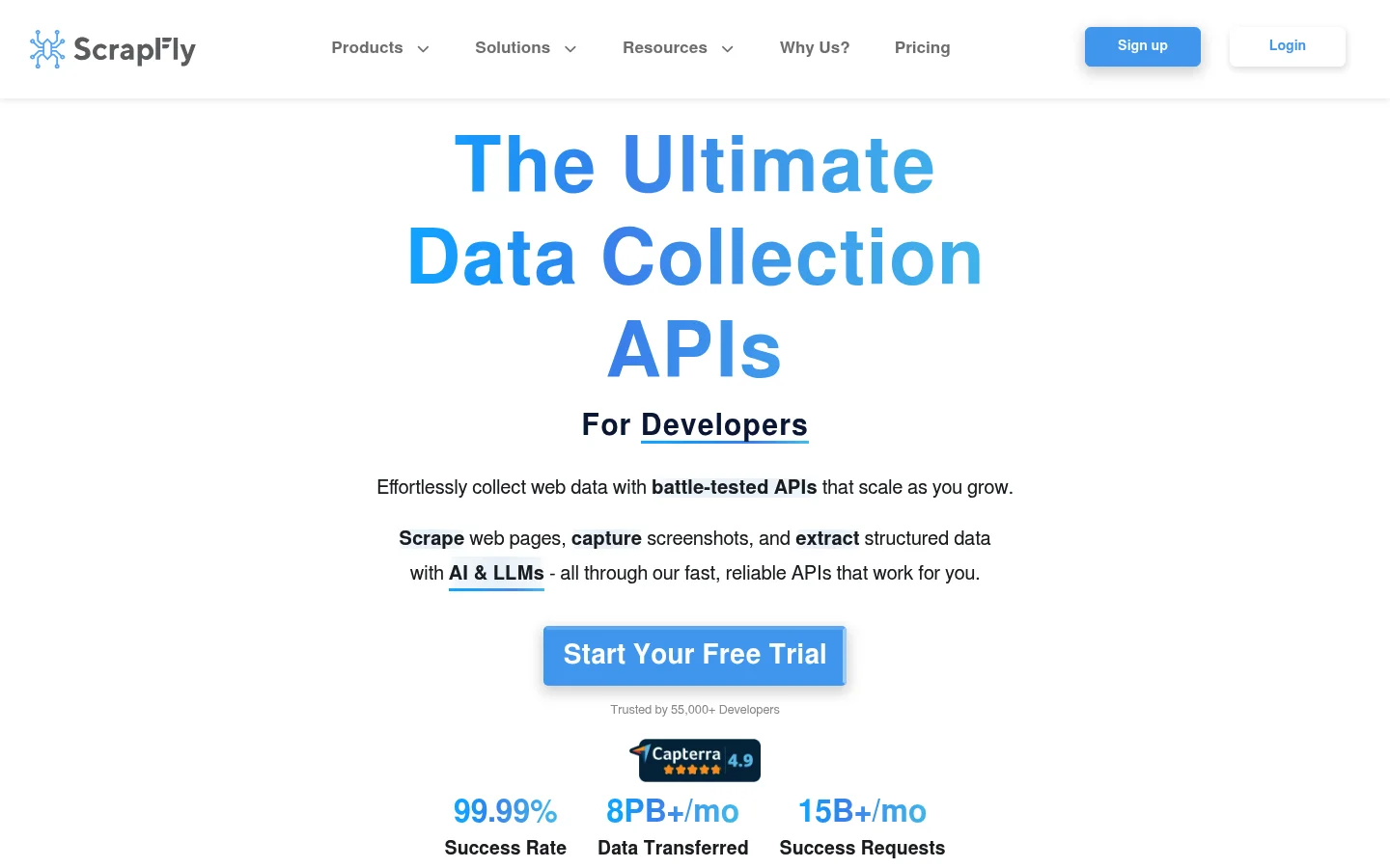 Scrapfly homepage