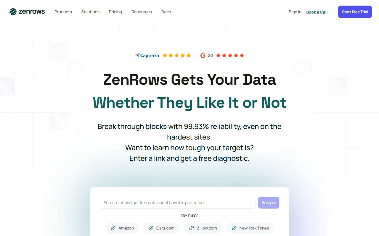 ZenRows 控制面板