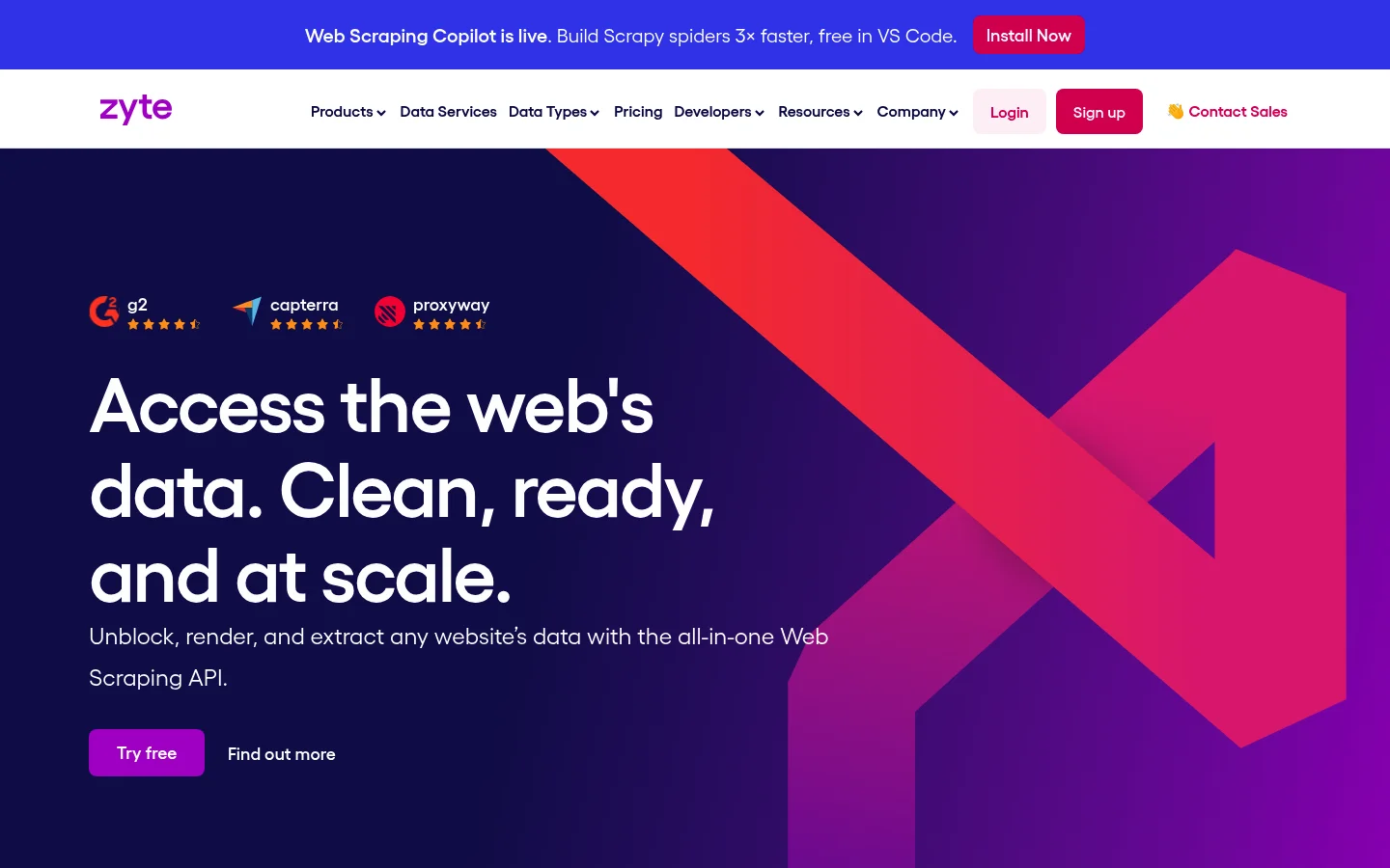 Zyte homepage