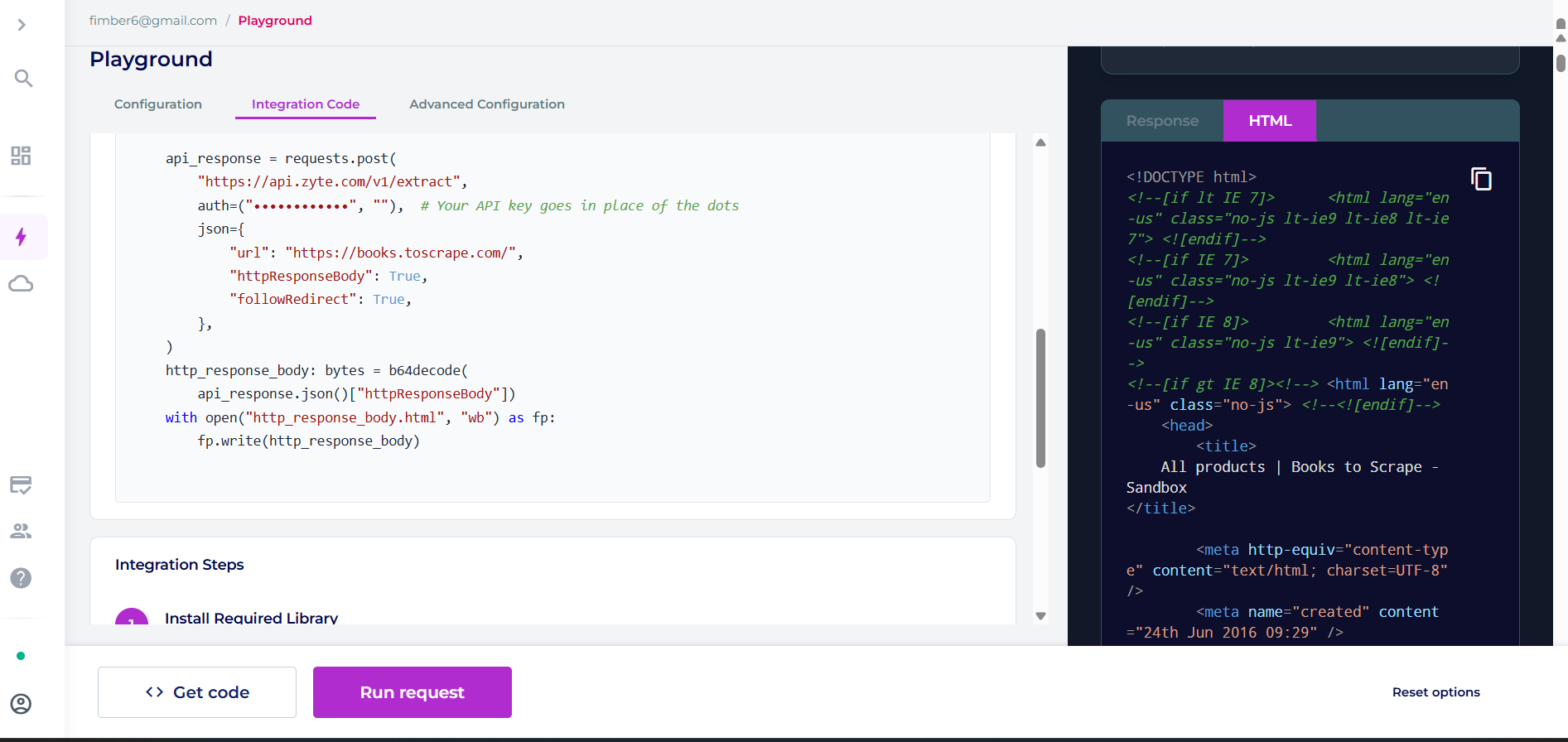 Zyte API 返回原始或浏览器渲染的 HTML