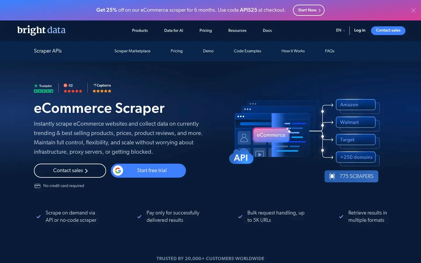 Bright Data 电商爬虫 API 页面