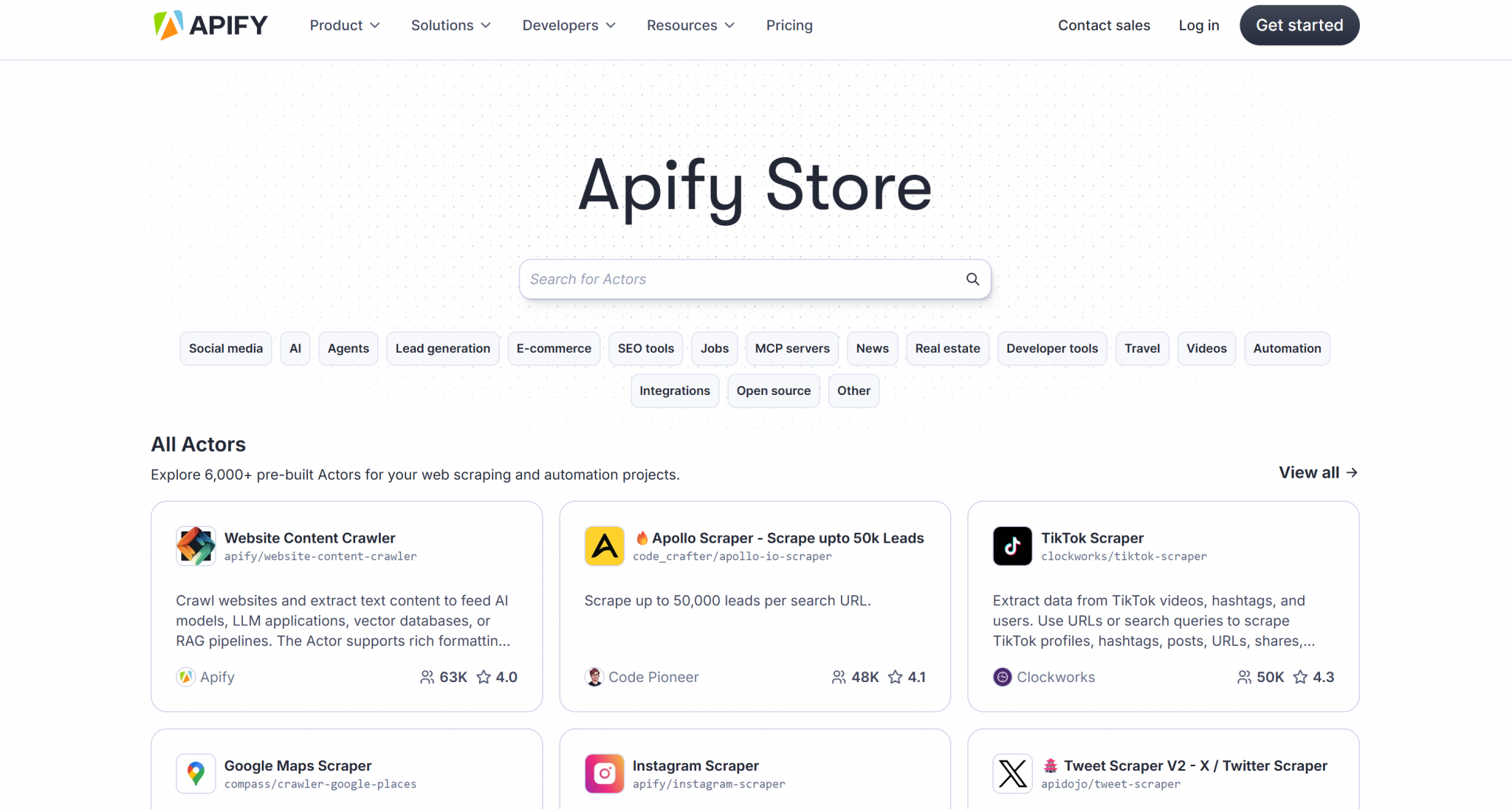Apify 的商店