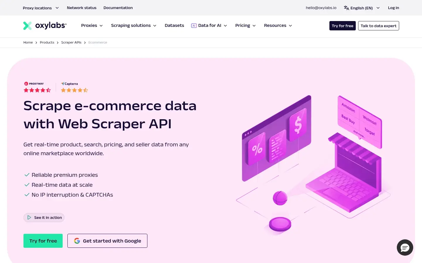 Oxylabs Web 抓取工具 API
