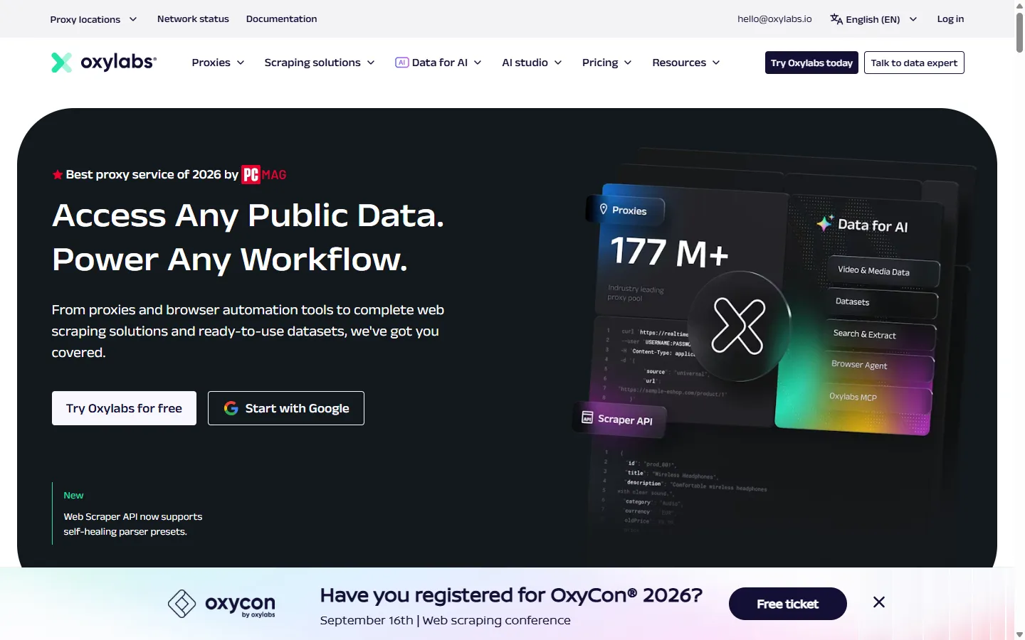 Oxylabs 主页
