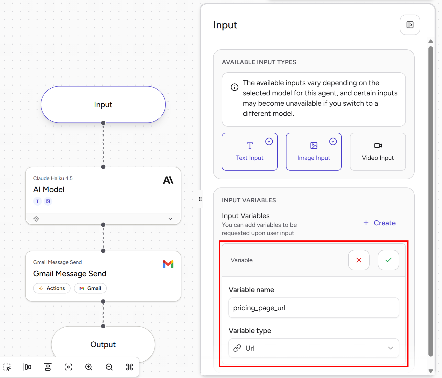 添加 “pricing_page_url” (Url) 变量