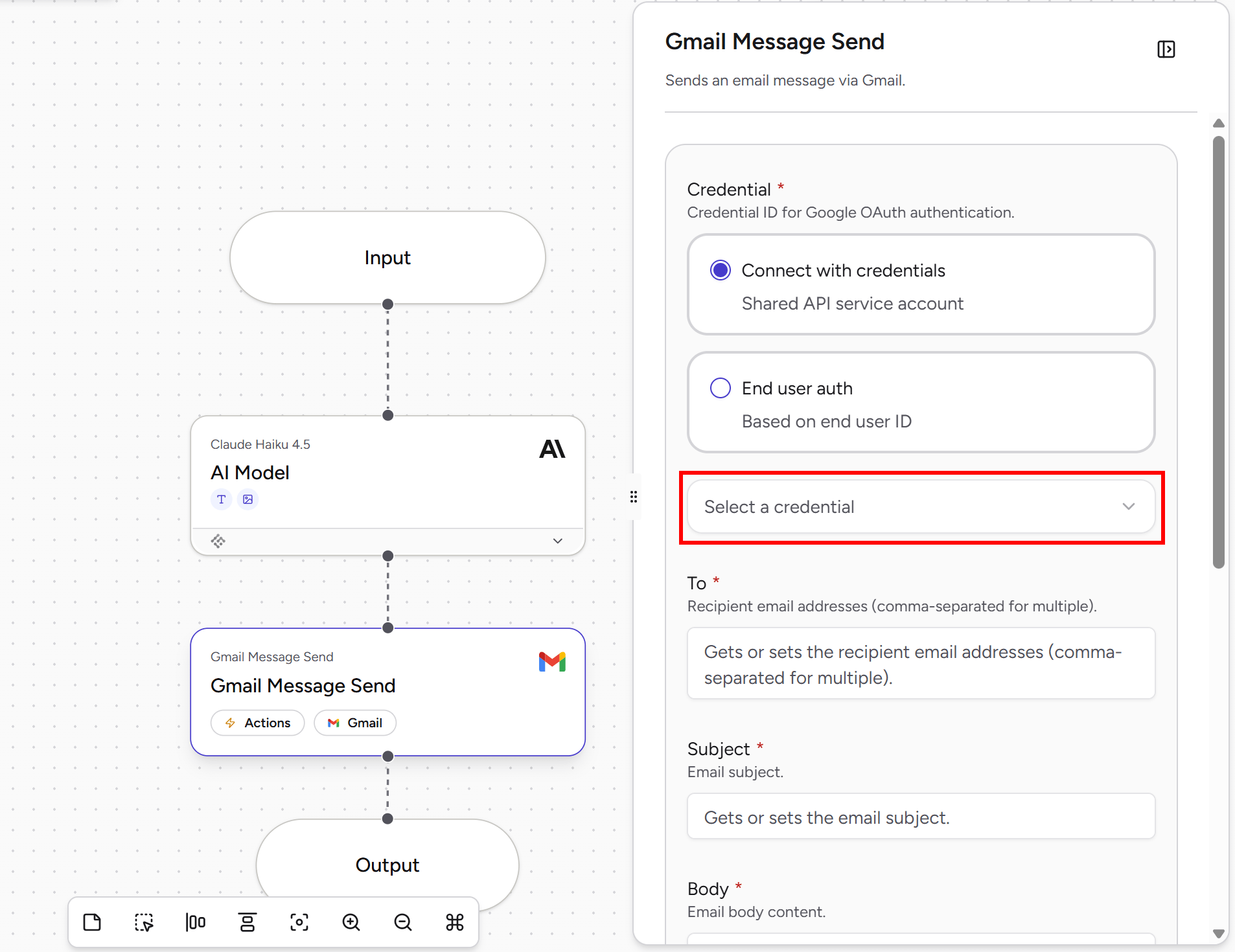 启动 Google Gmail 身份验证工作流