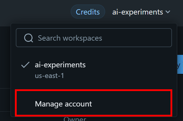 选择 “Manage account” 选项