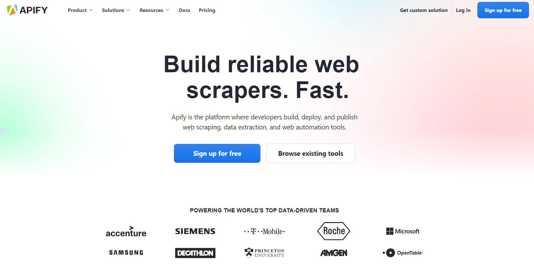 Apify 网站主页