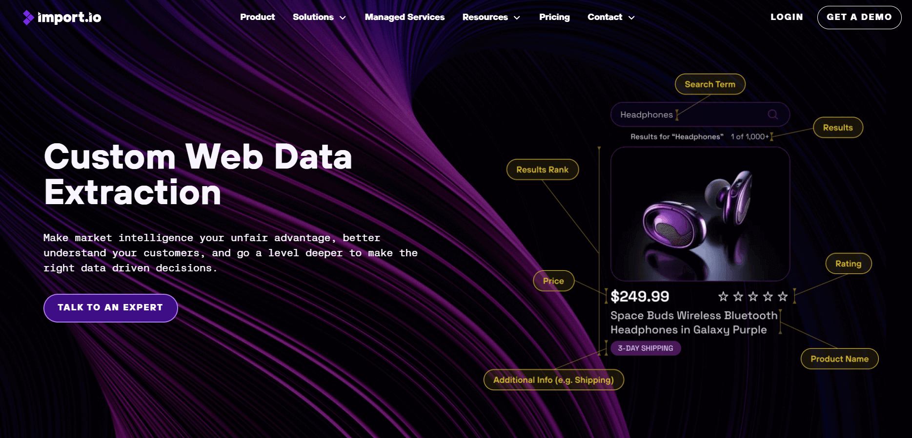 Import.io 网站主页