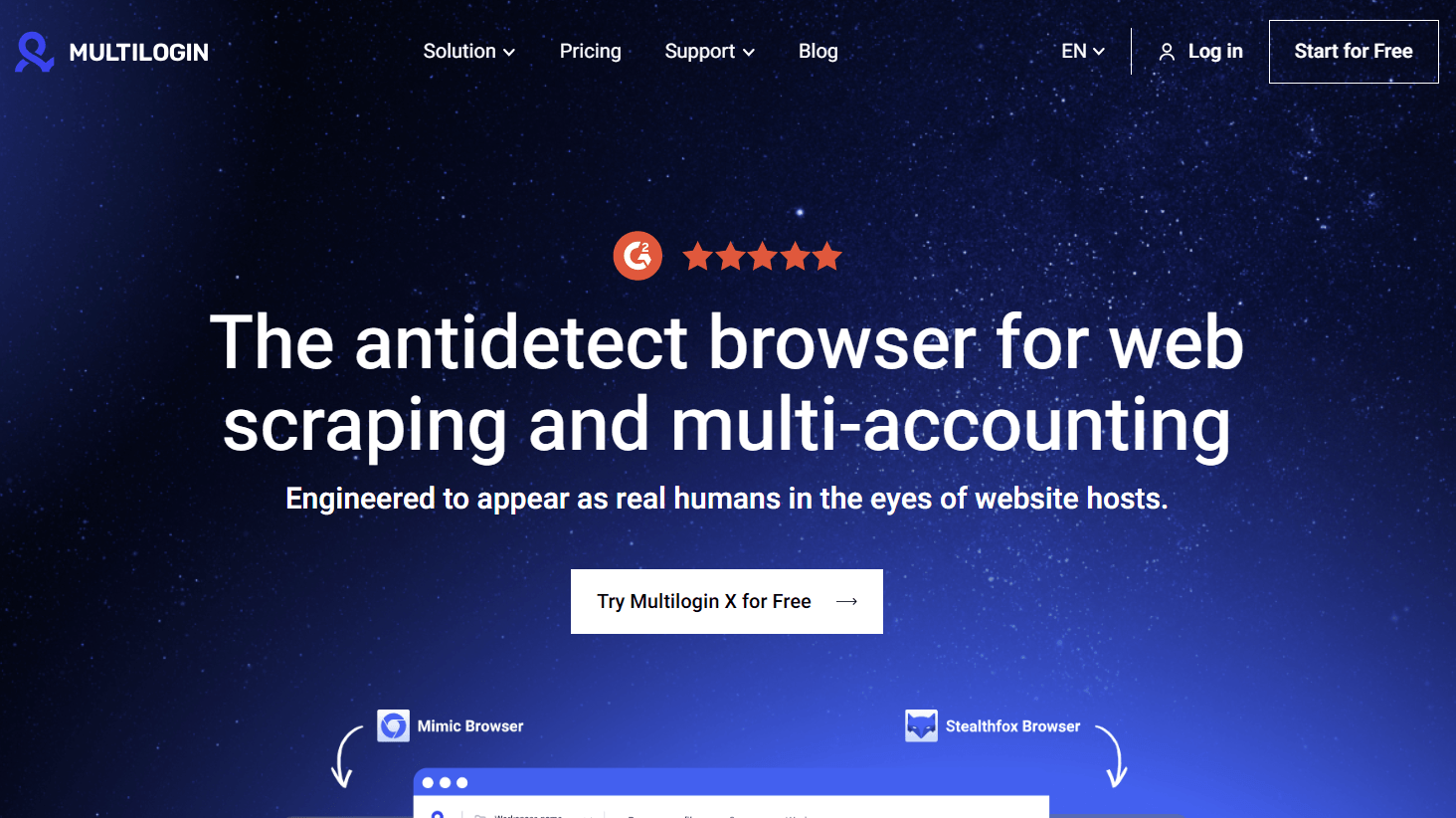 Multilogin 网站首页