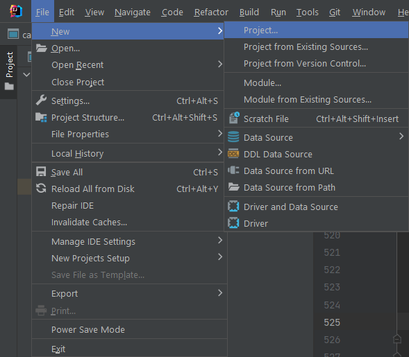 IntelliJ IDEA 中的新建项目选项