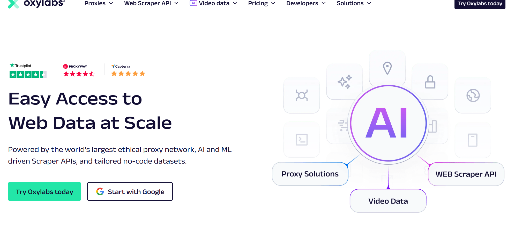 Oxylabs Web Scraper API 首页