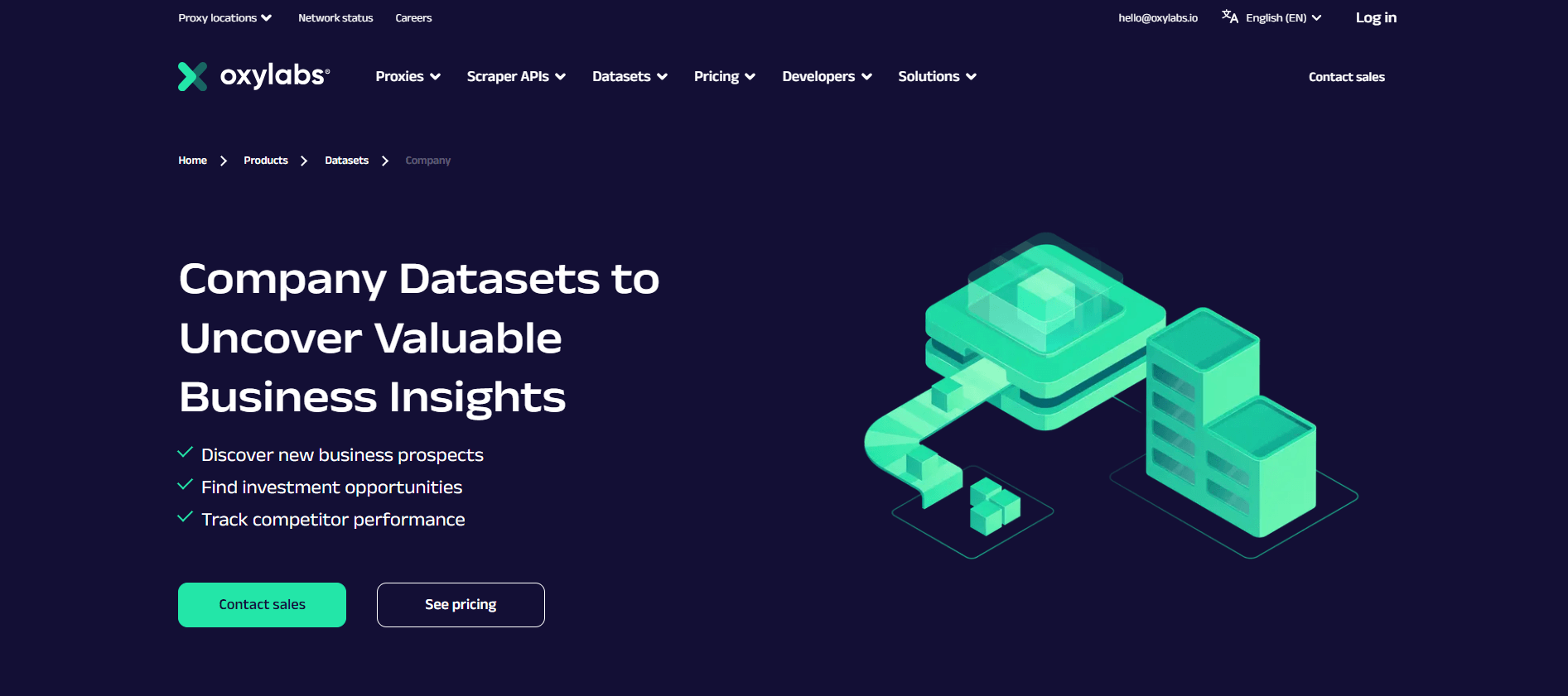 Oxylabs 的数据集页面