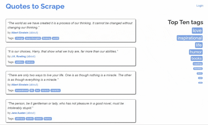 Quotes to Scrape 页面