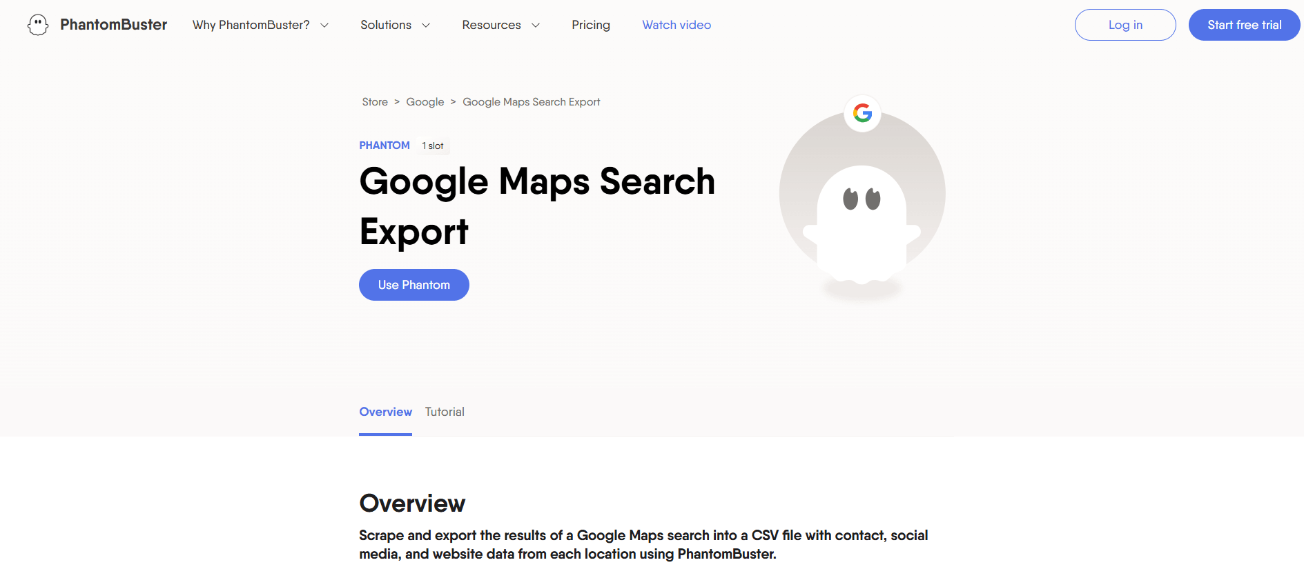 PhantomBuster 的 Google Maps 爬虫工具