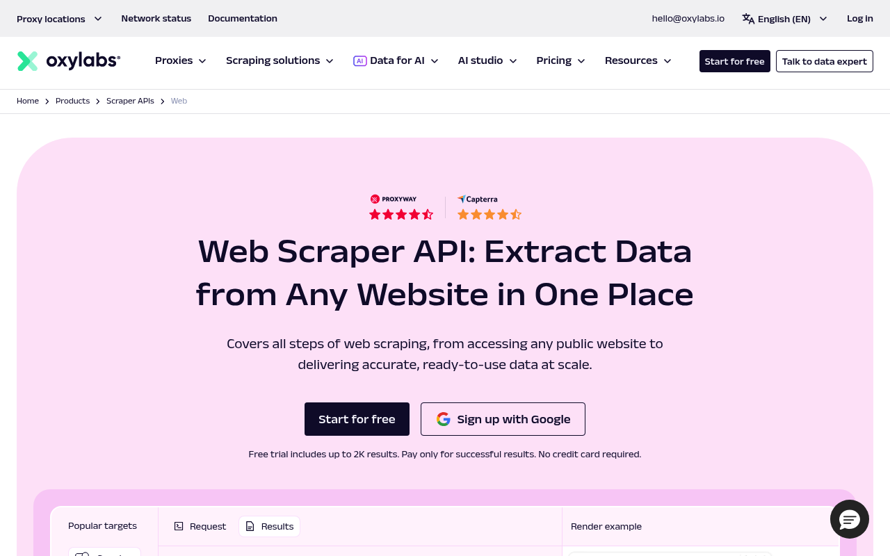 Oxylabs 网页爬虫工具 API