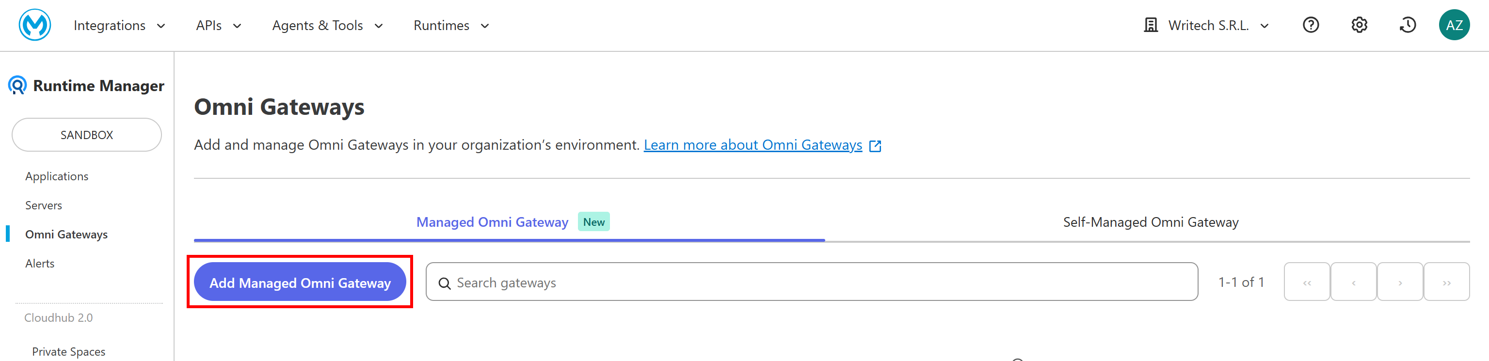 配置托管的 Omni Gateway