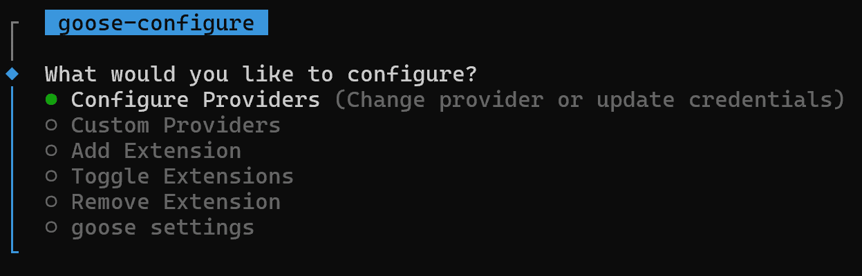 goose configure 命令输出