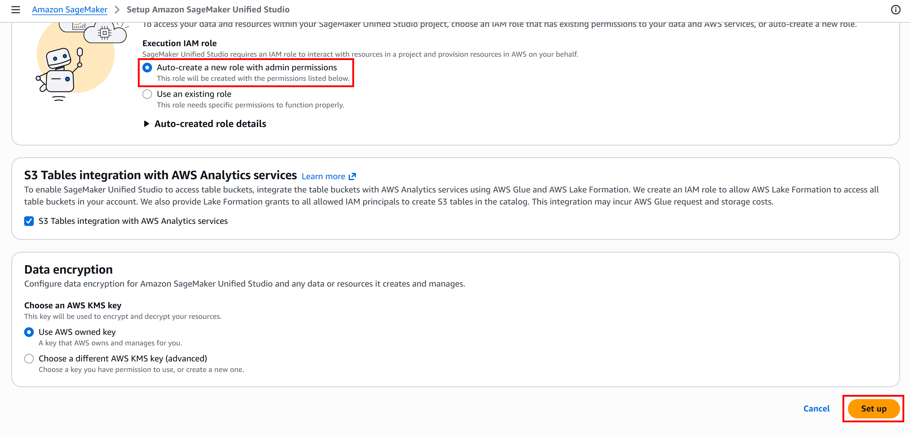 继续 Amazon SageMaker 设置