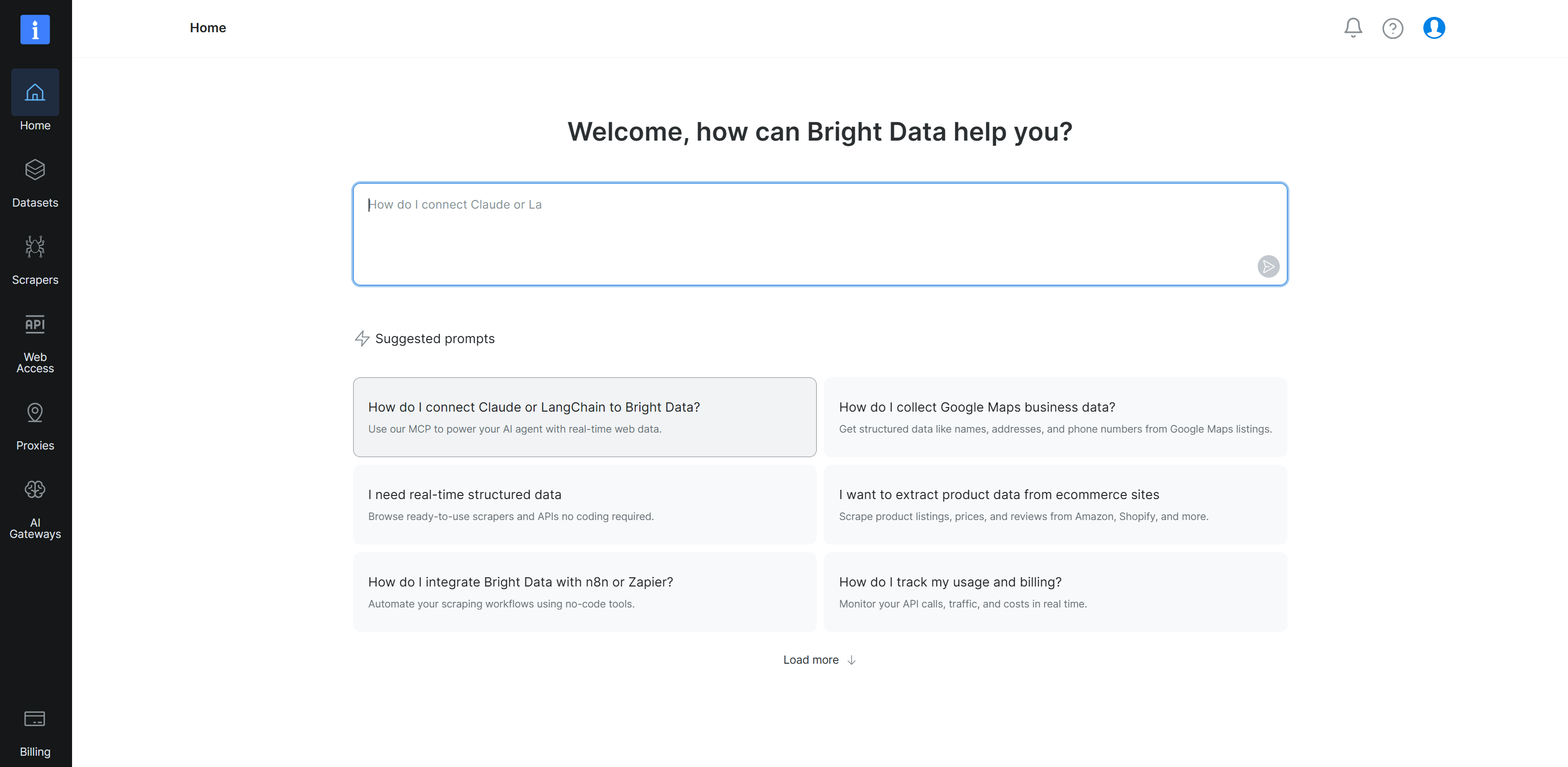 Bright Data 控制面板