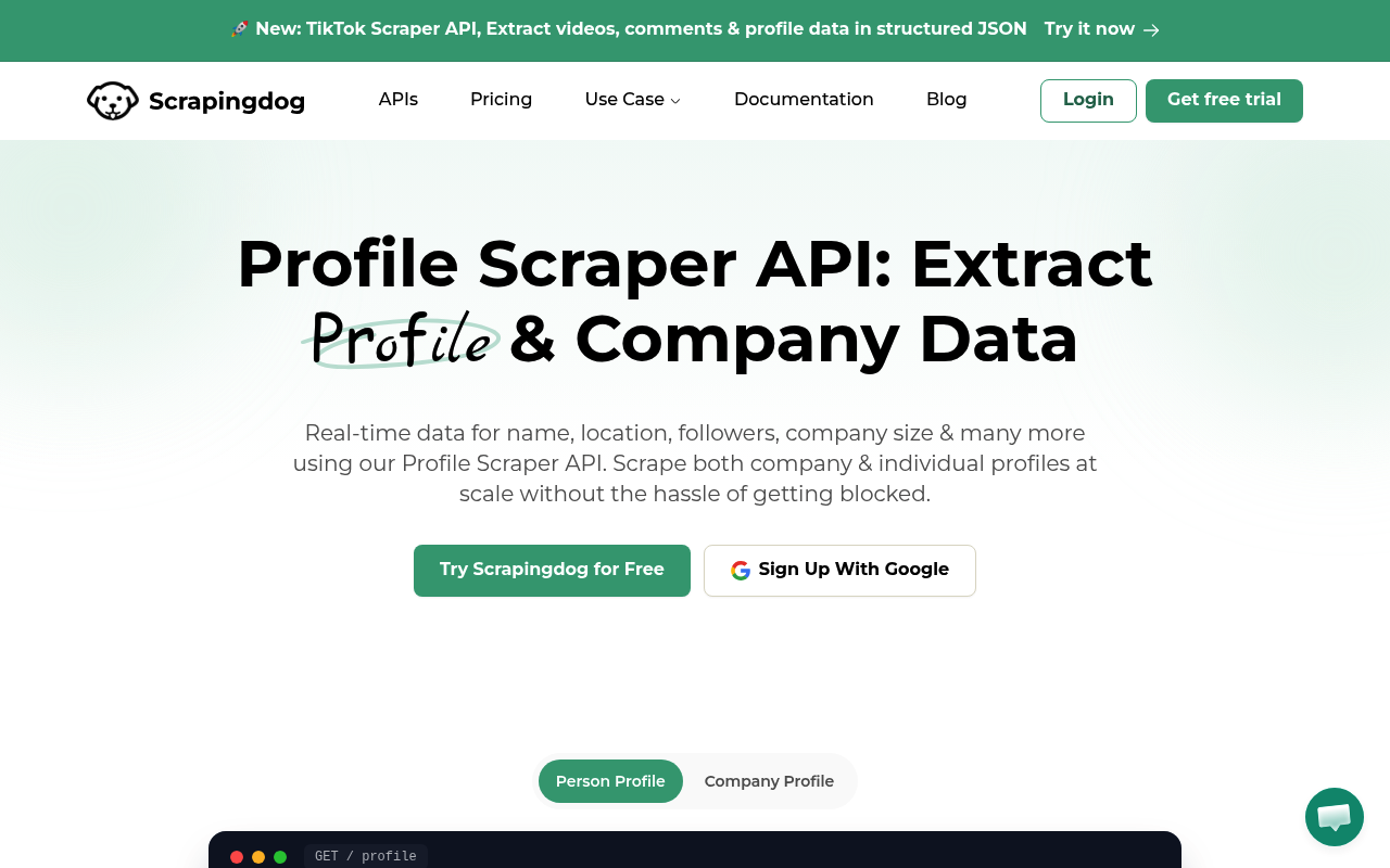 Scrapingdog LinkedIn 爬虫工具 API