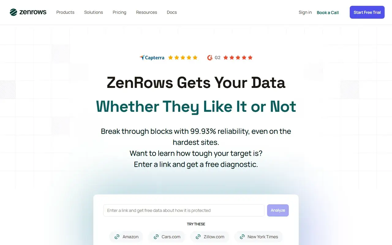 ZenRows 主页