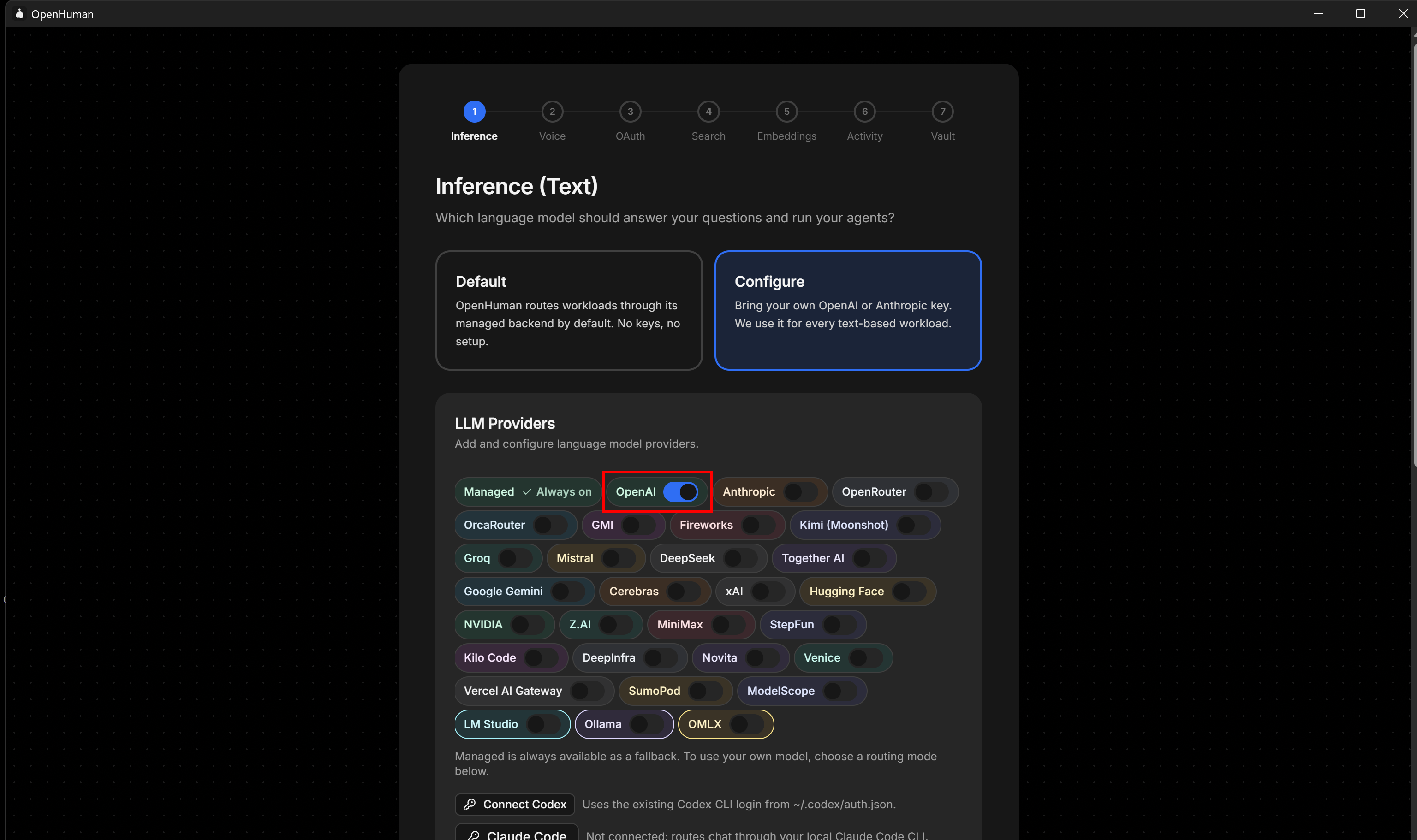 添加 OpenAI API 密钥