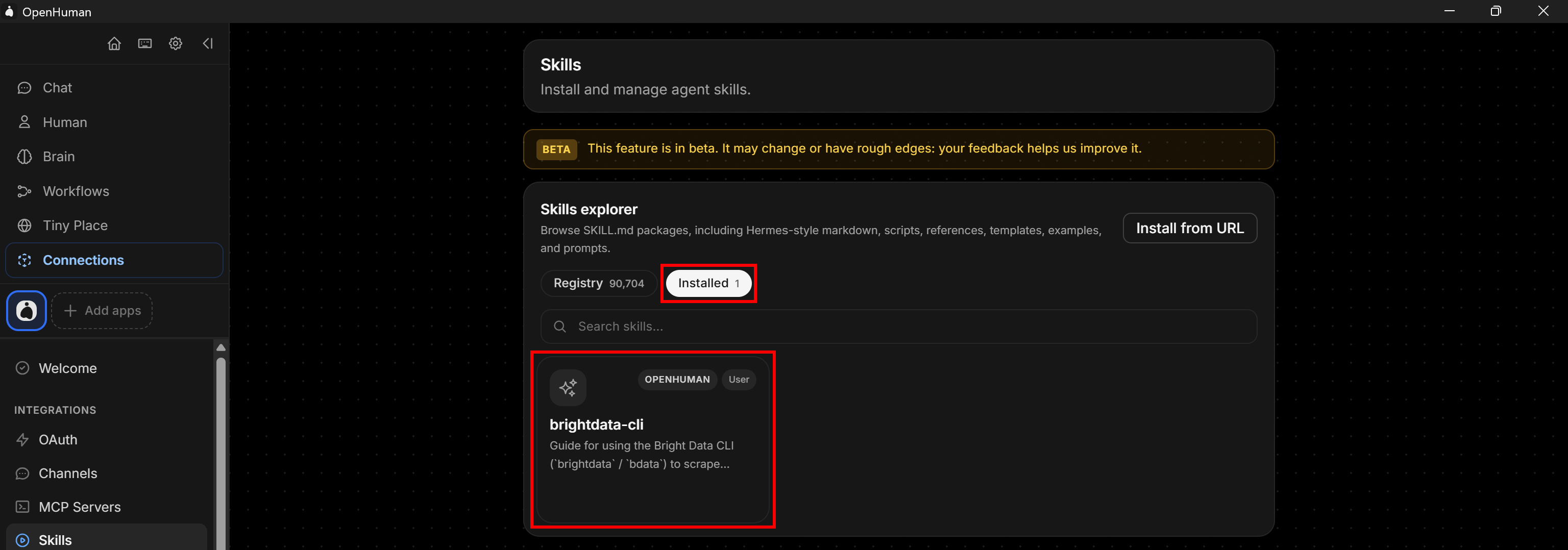 注意已安装的“brightdata-cli”技能