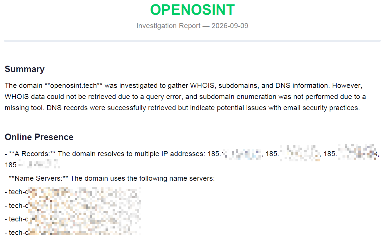 OpenOSINT 的 PDF 报告
